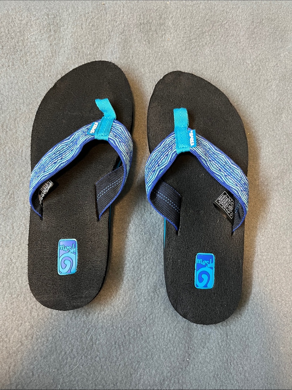 Teva Blue and Black Patterned Women's Sandals